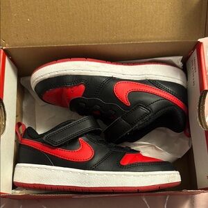 Nike Black and Red Kids Sneakers